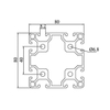 8080 Industrial T Slot Aluminum Profile for Beams