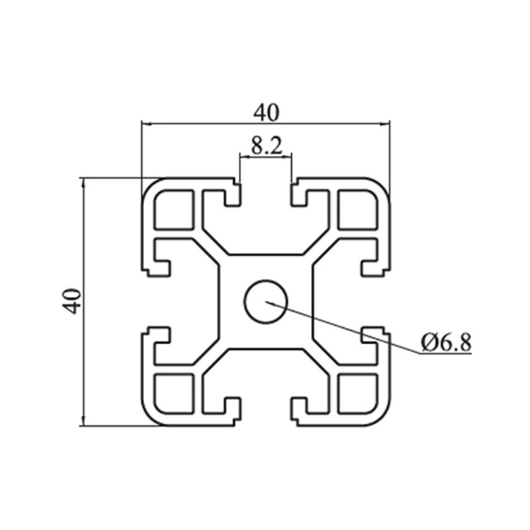 4040B T Slot Anodizing Extruded Aluminum Profile 