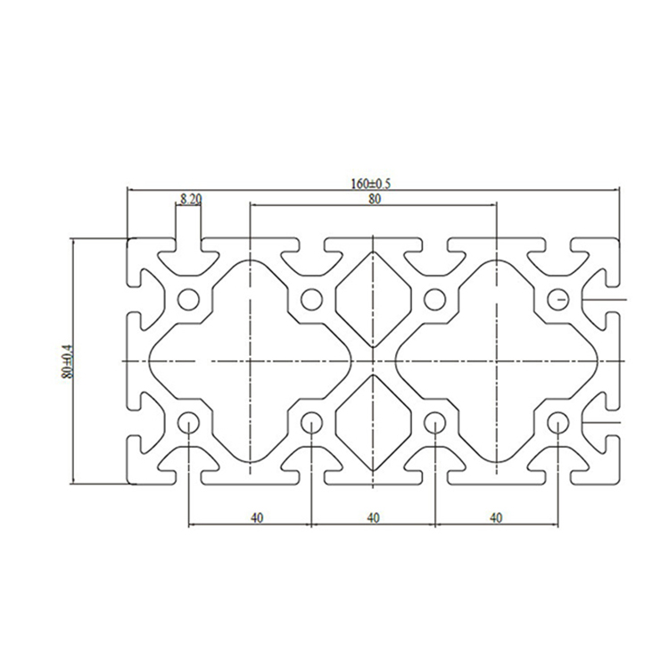 80160 Heavy Duty T Slot Aluminum Beams Profile