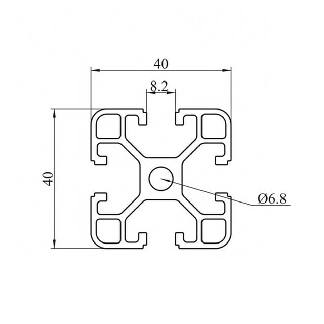 4040C Industrial Aluminum T Slot Profile 