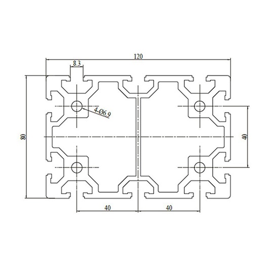 80120 Heavy Duty T Slot Aluminum Beams Profile