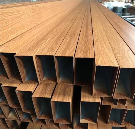 Aluminum Hollow Pipe Wood Grain Square Aluminum Tube