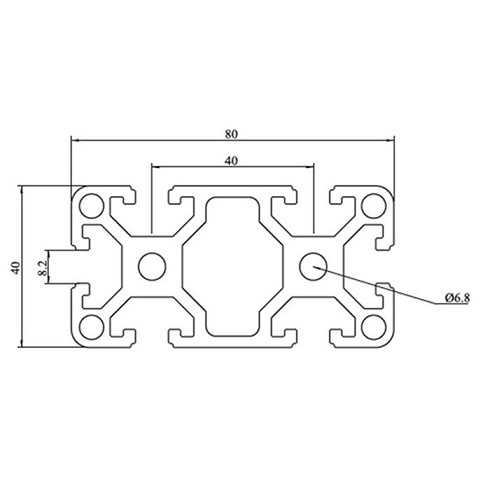 4080D Anodizing T Sloted Extruded Aluminum Profile