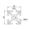 3030 T Slot Sliver Aluminum Extrusion Profile