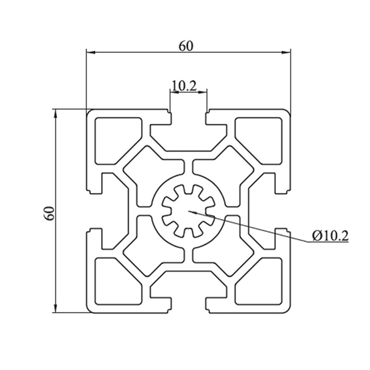 6060 Sliver T Slot Aluminum Profile