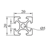 2020 T Slot Aluminium Alloy Extrusion Profiles