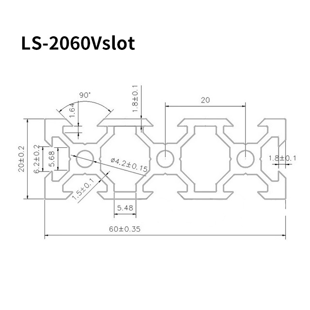 2060 V Slot Linear Rail Aluminum Extrusion Profile 