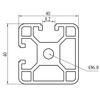 4040BL T Slot Extruded Aluminum Profile 