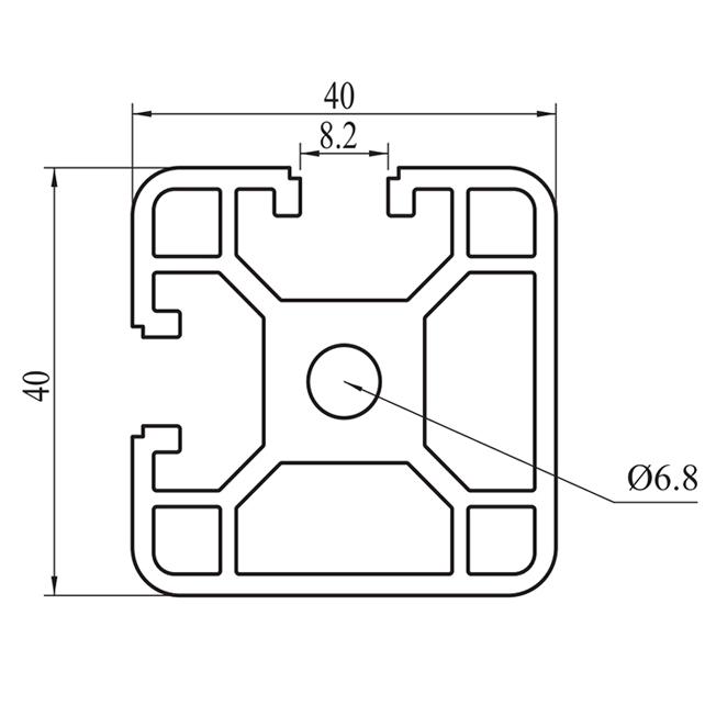 4040BL T Slot Extruded Aluminum Profile 