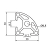 3030R T Slot Arc Anodizing Aluminum Extrusion Profile