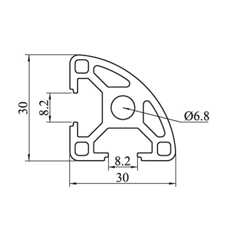 3030R T Slot Arc Anodizing Aluminum Extrusion Profile