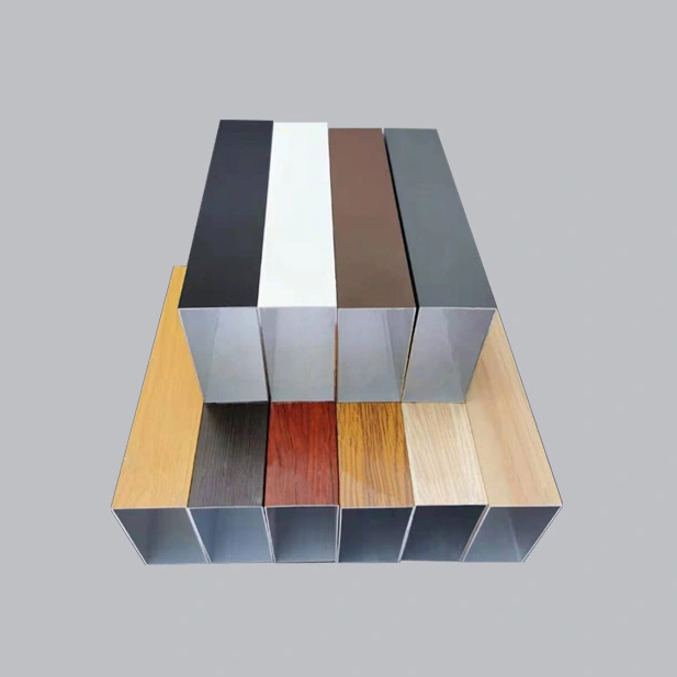 Aluminum Hollow Pipe Wood Grain Square Aluminum Tube