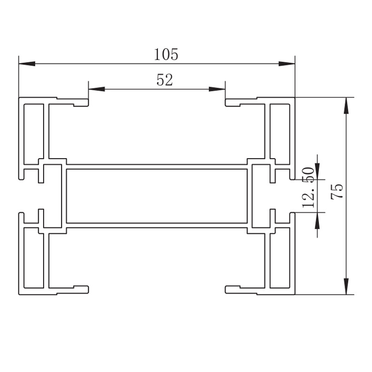 105mm Flexible Chain Curved Convey Aluminum Profile