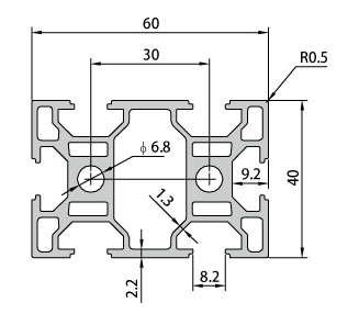 4060 Anodized T Slot Extruded Aluminum Profile 