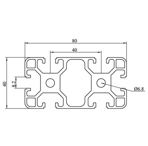 4080B Anodizing T Sloted Extruded Aluminum Profile